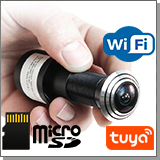 Облачный беспроводной WI-FI IP видеоглазок-камера HDcom T201-8G (Black)