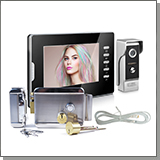 Комплект цветной видеодомофон Eplutus EP-7300-B и электромеханический замок Anxing Lock – AX042